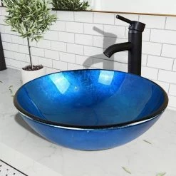 Taholi 5.5 in. Console Sink Basin in Blue -Bathroom Sinks Sales blue taholi console sinks ry nk1 usbr1003 76 1000