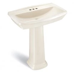 Glacier Bay Designer Series 30 in. Pedestal Sink Basin with 4 in. Faucet Center in Bone