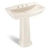 Glacier Bay Designer Series 30 in. Pedestal Sink Basin with 8 in. Faucet Center in Bone -Bathroom Sinks Sales bone glacier bay pedestal sinks n2490l 30 8 bne 64 1000