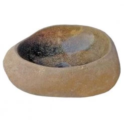 Eden Bath Natural River Rock Boulder Vessel Sink in Brown