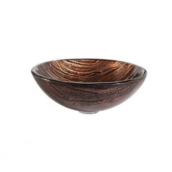 KRAUS Gaia Glass Vessel Sink in Brown with Waterfall Faucet in Oil Rubbed Bronze -Bathroom Sinks Sales brown kraus vessel sinks c gv 398 19mm 10orb 1f 1000