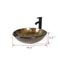 Taholi 5.5 in. Console Sink Basin in Brown -Bathroom Sinks Sales brown taholi console sinks ry nk1 usbr1001 1f 1000