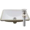 Novatto 18.25 in. Rectangular Undermount Porcelain Bathroom Sink in White with Overflow Drain in Brushed Nickel