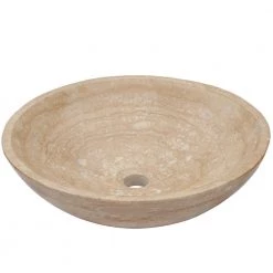 Novatto Stone Vessel Sink in Beige Travertine with Umbrella Drain in Brushed Nickel 11 Novatto Stone Vessel Sink in Beige Travertine with Umbrella Drain in Brushed Nickel -Bathroom Sinks Sales brushed nickel novatto vessel sinks nosv btbn 1f 1000