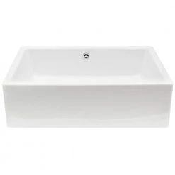 Novatto Rectangular Porcelain Vessel Sink in White with Overflow Drain in Brushed Nickel -Bathroom Sinks Sales brushed nickel novatto vessel sinks np 018131bn c3 1000
