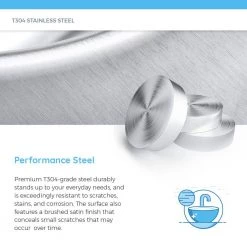 MR Direct Dual-Mount Bathroom Sink in Stainless Steel with Pop-Up Drain in Chrome -Bathroom Sinks Sales brushed satin mr direct undermount bathroom sinks 1917 c ens 77 1000