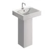 WS Bath Collections Momento Bathroom Pedestal in Ceramic White -Bathroom Sinks Sales ceramic white ws bath collections pedestal sinks momento 70 64 1000