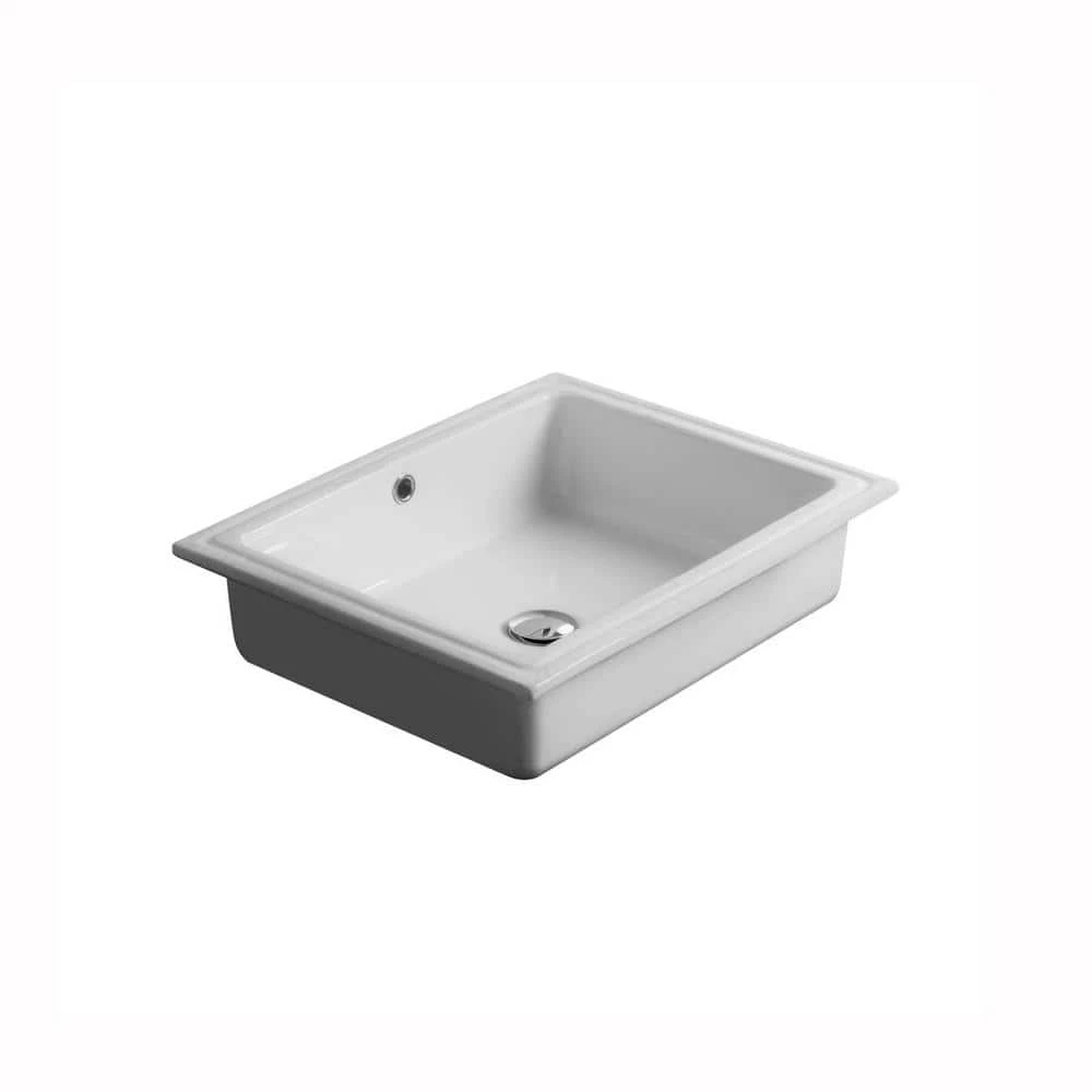 WS Bath Collections City Undermount Bathroom Vessel Sink in Ceramic White 3 WS Bath Collections City Undermount Bathroom Vessel Sink in Ceramic White