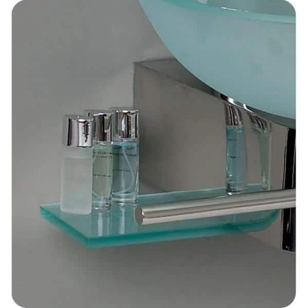 Fresca Cristallino Vessel Sink in Frosted Glass with Stand in Chrome 7 Fresca Cristallino Vessel Sink in Frosted Glass with Stand in Chrome - Image 5