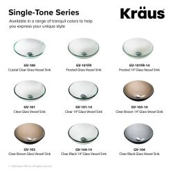 KRAUS 14 in. Glass Vessel Sink in Clear -Bathroom Sinks Sales clear kraus vessel sinks gv 101 14 1f 1000