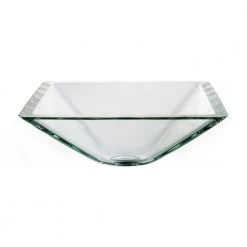 KRAUS Square Glass Vessel Sink in Clear