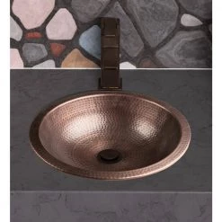Monarch Abode 16 in. Hand Hammered Rotunda Dual Mount Bathroom Sink in Pure Copper -Bathroom Sinks Sales copper monarch abode drop in bathroom sinks 17094 4f 1000