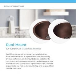 MR Direct Dual-Mount Bathroom Sink in Copper with Grid Drain in Antique Bronze -Bathroom Sinks Sales copper mr direct undermount bathroom sinks 910 gd abr fa 1000