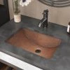 Rene Under-Mount Bathroom Sink in Copper with Grid Drain in Antique Bronze