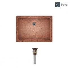 Rene Undermount Bathroom Sink in Copper with Grid Drain in Oil Rubbed Bronze 11 Rene Undermount Bathroom Sink in Copper with Grid Drain in Oil Rubbed Bronze -Bathroom Sinks Sales copper rene undermount bathroom sinks r4 1006 gd orb 40 1000