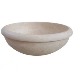 TashMart Rim Top Natural Stone Vessel Sink in Beige
