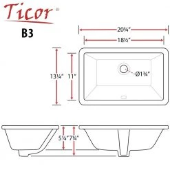Ticor Belfast 20.75 in. Undermount Vanity Sink in White -Bathroom Sinks Sales glazed white ticor undermount bathroom sinks b3 wt 44 1000