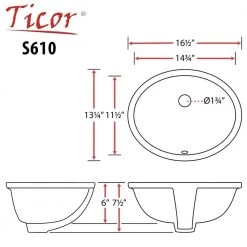 Ticor Belfast 16.5 in. Undermount Vanity Sink in White -Bathroom Sinks Sales glazed white ticor undermount bathroom sinks s610 wt 44 1000