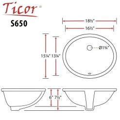 Ticor Belfast 18.5 in. Undermount Vanity Sink in White -Bathroom Sinks Sales glazed white ticor undermount bathroom sinks s650 wt 44 1000