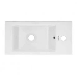 Swiss Madison Voltaire 19.5 in. x 10 in. Rectangular Ceramic Wall Hung Vessel Sink with Right Side Faucet Mount in White -Bathroom Sinks Sales glossy swiss madison wall mount sinks sm ws316 76 1000