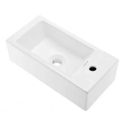 Swiss Madison Voltaire 19.5 in. x 10 in. Rectangular Ceramic Wall Hung Vessel Sink with Right Side Faucet Mount in White -Bathroom Sinks Sales glossy swiss madison wall mount sinks sm ws316 a0 1000