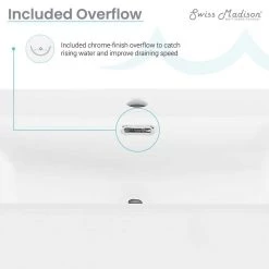 Swiss Madison Claire 24 in. Ceramic Console Sink Basin and Legs Combo in Glossy White Basin with Matte White Legs -Bathroom Sinks Sales glossy white swiss madison console sinks sm cs741 1d 1000