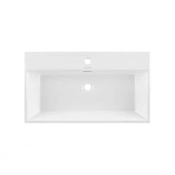 Swiss Madison Claire 30 in. Ceramic Console Sink Basin and Leg Combo in Glossy White Basin with Matte White Legs -Bathroom Sinks Sales glossy white swiss madison console sinks sm cs742 4f 1000
