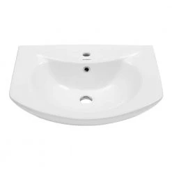 Swiss Madison Chateau Pedestal Bathroom Sink Round Single Faucet Hole in White -Bathroom Sinks Sales glossy white swiss madison pedestal sinks sm ps305 40 1000