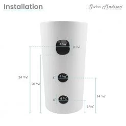 Swiss Madison St. Tropez 1-piece Circular Pedestal Sink in Glossy White -Bathroom Sinks Sales glossy white swiss madison pedestal sinks sm ps310 1f 1000
