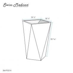 Swiss Madison Brusque 18.12 in. x 18.12 in. Ceramic One-Piece Pedestal Sink and Basin Combo -Bathroom Sinks Sales glossy white swiss madison pedestal sinks sm ps314 c3 1000