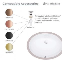 Swiss Madison Monaco 19 in. Oval Under-Mount Bathroom Sink in Glossy White -Bathroom Sinks Sales glossy white swiss madison undermount bathroom sinks sm um622 44 1000