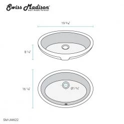 Swiss Madison Monaco 19 in. Oval Under-Mount Bathroom Sink in Glossy White -Bathroom Sinks Sales glossy white swiss madison undermount bathroom sinks sm um622 76 1000