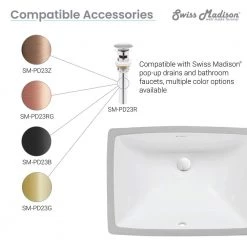 Swiss Madison Plaisir 21 in. Rectangular Undermount Bathroom Sink in Glossy White -Bathroom Sinks Sales glossy white swiss madison undermount bathroom sinks sm um623 44 1000