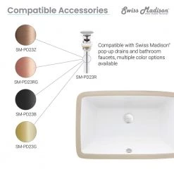 Swiss Madison Voltaire 21 in. Rectangular Undermount Bathroom Sink in Glossy White -Bathroom Sinks Sales glossy white swiss madison undermount bathroom sinks sm um625 1f 1000