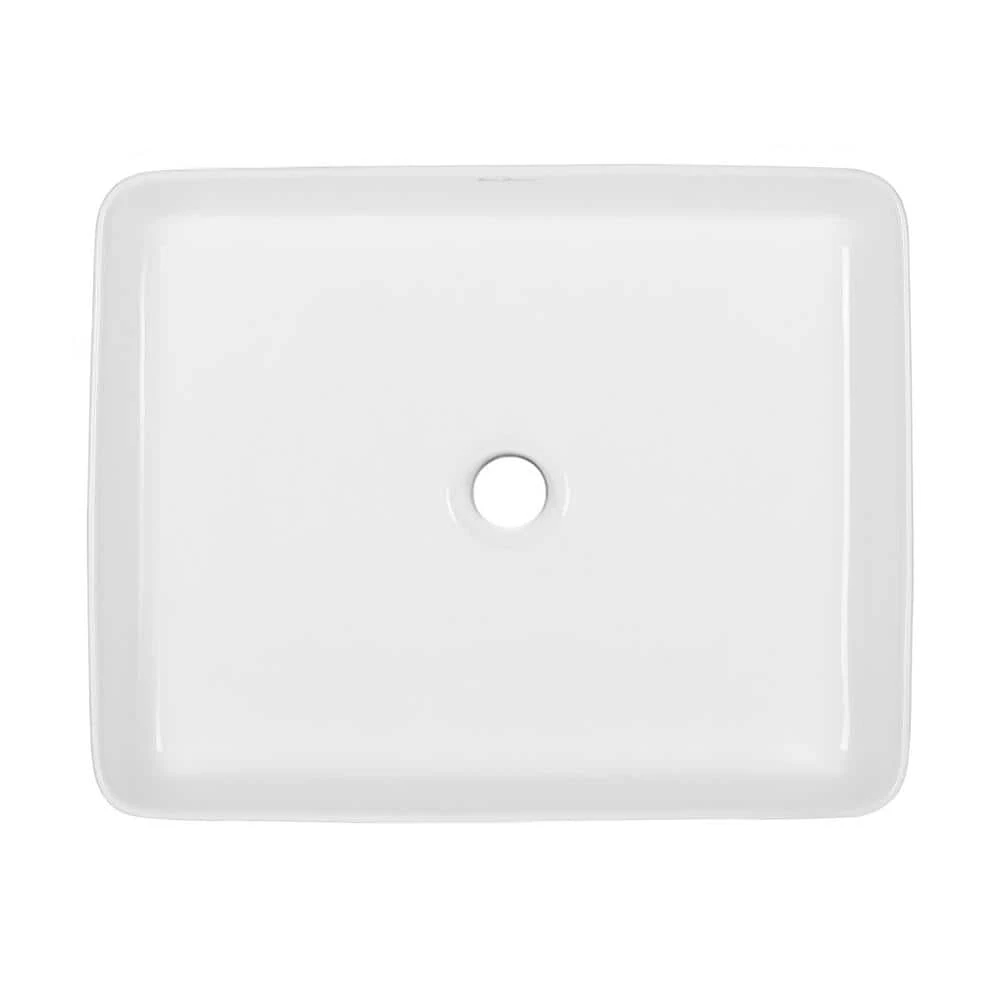 Swiss Madison Concorde 19 in. Rectangle Ceramic Vessel Sink in White 7 Swiss Madison Concorde 19 in. Rectangle Ceramic Vessel Sink in White - Image 5