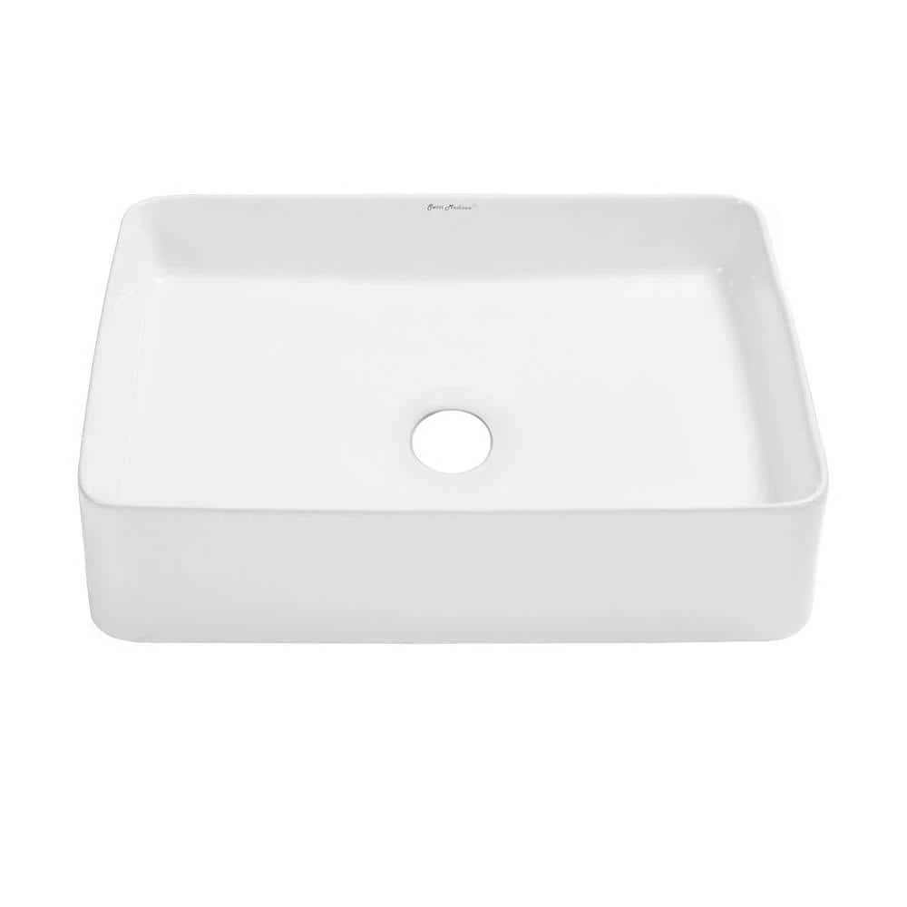 Swiss Madison Concorde 19 in. Rectangle Ceramic Vessel Sink in White 5 Swiss Madison Concorde 19 in. Rectangle Ceramic Vessel Sink in White - Image 3