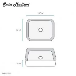 Swiss Madison Concorde 19 in. Rectangle Ceramic Vessel Sink in White 23 Swiss Madison Concorde 19 in. Rectangle Ceramic Vessel Sink in White -Bathroom Sinks Sales glossy white swiss madison vessel sinks sm vs201 44 1000