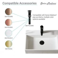 Swiss Madison Concorde 19 in. Rectangle Ceramic Vessel Sink in White 21 Swiss Madison Concorde 19 in. Rectangle Ceramic Vessel Sink in White -Bathroom Sinks Sales glossy white swiss madison vessel sinks sm vs201 4f 1000