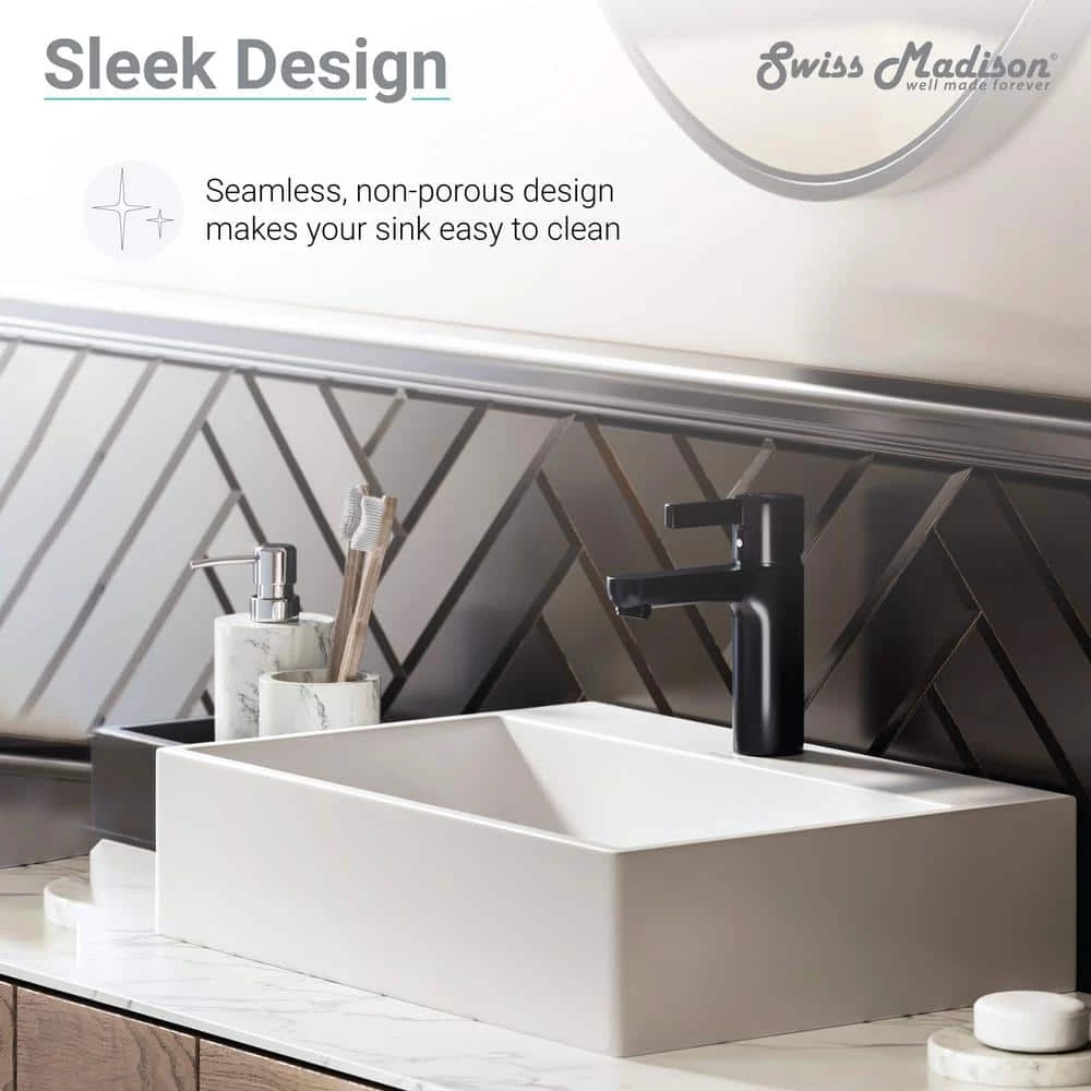 Swiss Madison Claire Vessel Sink in Glossy White 12 Swiss Madison Claire Vessel Sink in Glossy White - Image 10