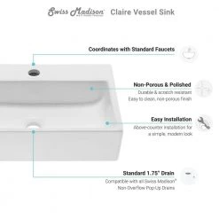 Swiss Madison Claire Vessel Sink in Glossy White 22 Swiss Madison Claire Vessel Sink in Glossy White -Bathroom Sinks Sales glossy white swiss madison vessel sinks sm vs203 c3 1000