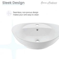 Swiss Madison Ivy 23 in. Oval Ceramic Vessel Sink in White 22 Swiss Madison Ivy 23 in. Oval Ceramic Vessel Sink in White -Bathroom Sinks Sales glossy white swiss madison vessel sinks sm vs211 1f 1000