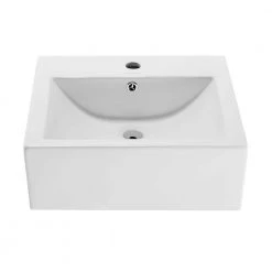 Swiss Madison Voltaire 18 in. Square Ceramic Vessel Sink in Glossy White -Bathroom Sinks Sales glossy white swiss madison wall mount sinks sm vs276 40 1000