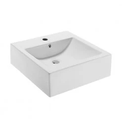 Swiss Madison Voltaire 18 in. Square Ceramic Vessel Sink in Glossy White -Bathroom Sinks Sales glossy white swiss madison wall mount sinks sm vs276 a0 1000