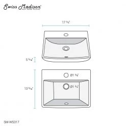 Swiss Madison Sublime Compact Ceramic Wall Hung Sink in White 19 Swiss Madison Sublime Compact Ceramic Wall Hung Sink in White -Bathroom Sinks Sales glossy white swiss madison wall mount sinks sm ws317 4f 1000