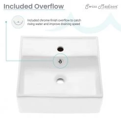 Swiss Madison Claire Compact Ceramic Wall Hung Sink in White -Bathroom Sinks Sales glossy white swiss madison wall mount sinks sm ws319 76 1000