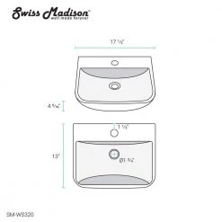 Swiss Madison St. Tropez Wall Mount Sink in White 27 Swiss Madison St. Tropez Wall Mount Sink in White -Bathroom Sinks Sales glossy white swiss madison wall mount sinks sm ws320 76 1000