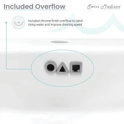 Swiss Madison St. Tropez Vessel Sink in Glossy White -Bathroom Sinks Sales glossy white swiss madison wall mount sinks sm ws322 1f 1000