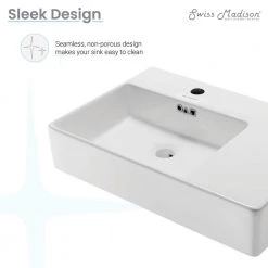 Swiss Madison St. Tropez Vessel Sink in Glossy White -Bathroom Sinks Sales glossy white swiss madison wall mount sinks sm ws322 44 1000
