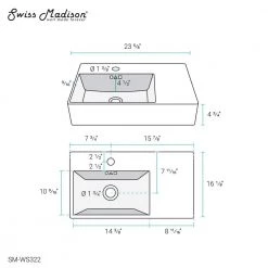 Swiss Madison St. Tropez Vessel Sink in Glossy White -Bathroom Sinks Sales glossy white swiss madison wall mount sinks sm ws322 fa 1000