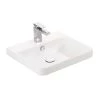 WS Bath Collections Luxury 50 WG Wall Mount or Drop-In Rectangular Bathroom Sink in Glossy White with Single Faucet Hole